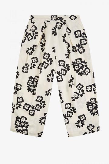 Dámské Kalhoty Fred Perry Floral Print Bílé | CZ 1105EBCX